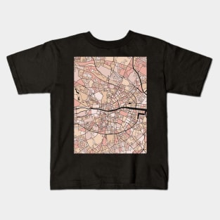 Dublin Map Pattern in Soft Pink Pastels Kids T-Shirt